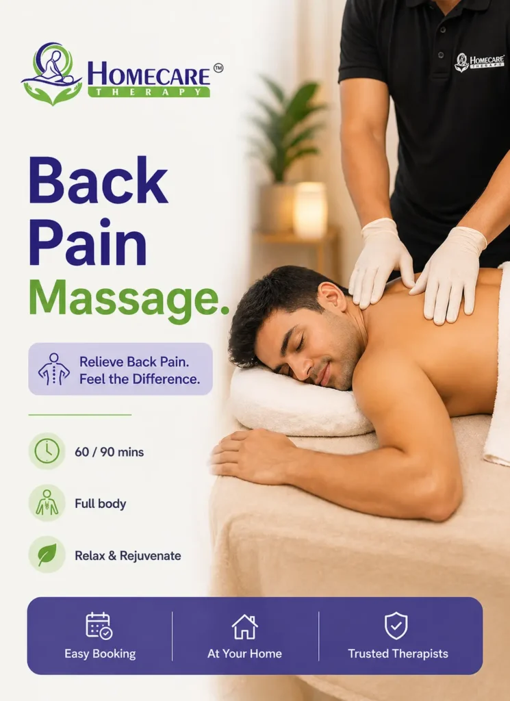 Back pain massage at home in Mumbai by professional therapist for lower back pain relief
