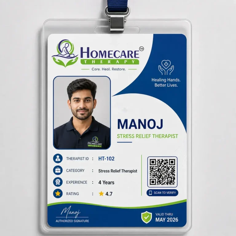 Certified massage therapist at home in Mumbai providing professional body massage service